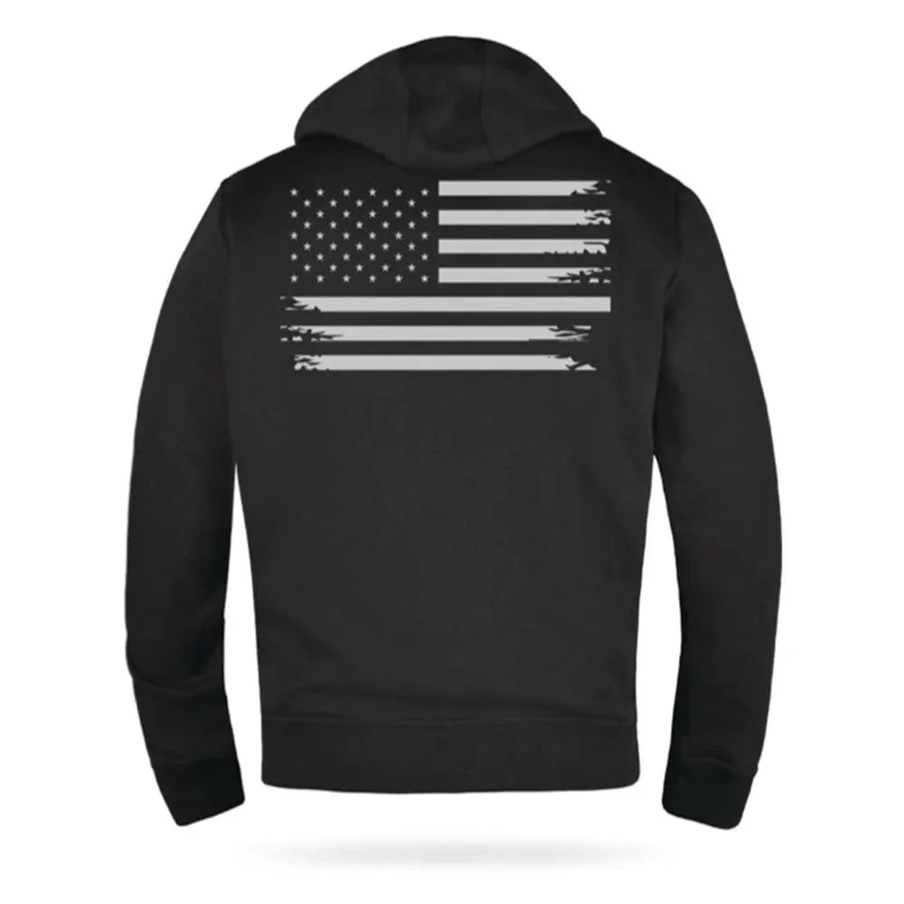 Derringer Patriot - Men’s Reflective American Flag Motorcycle Hoodie – Bold Patriotic Gear for Ride