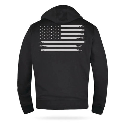 Derringer Patriot - Men’s Reflective American Flag Motorcycle Hoodie – Bold Patriotic Gear for Ride