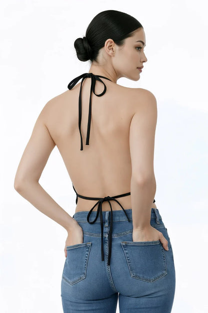 Fuchsia Leopard Sequin Halter Top – Concert, Rally & Biker Glam Tank