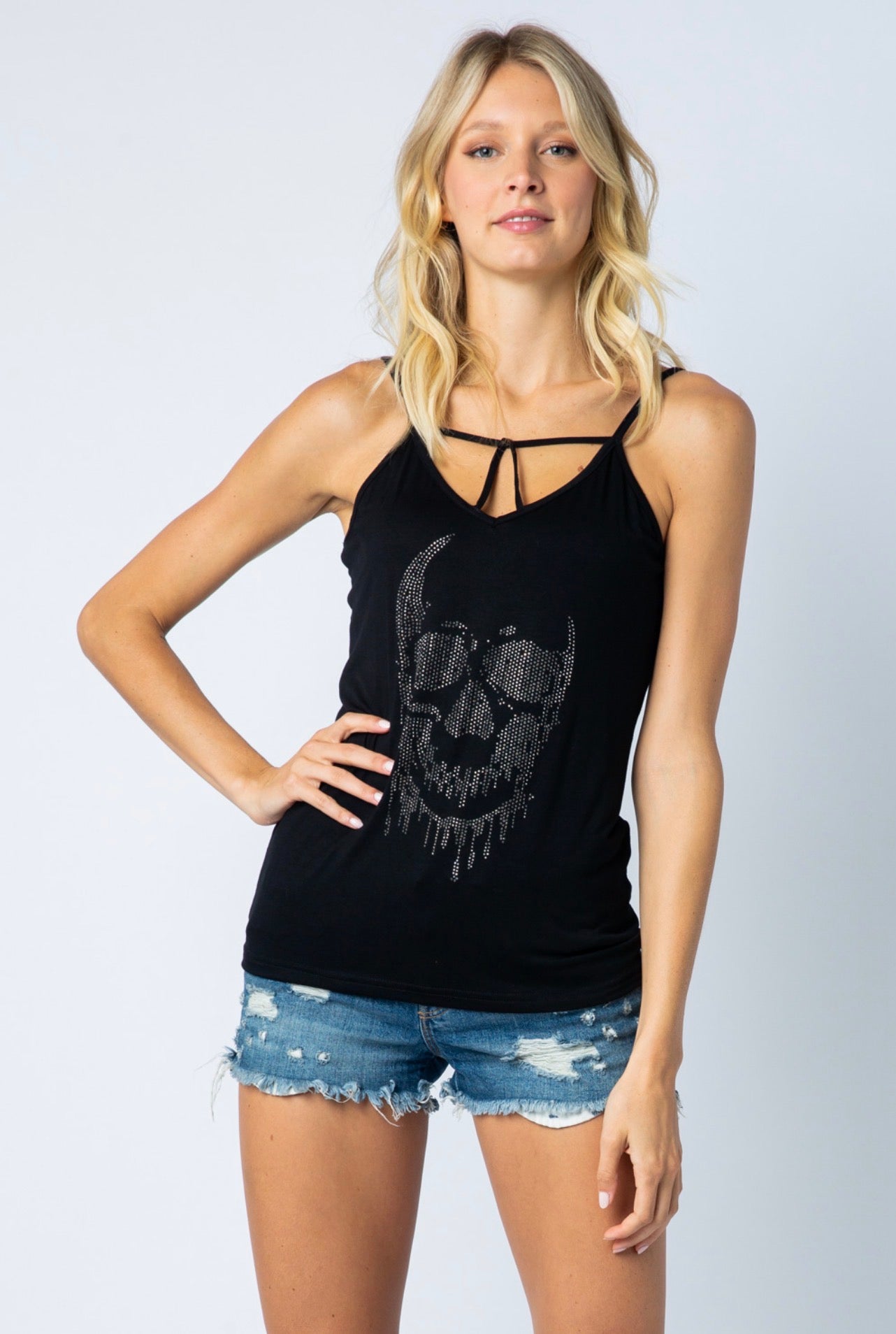 Vocal Women’s Crystal Reaper Skull Tank Top