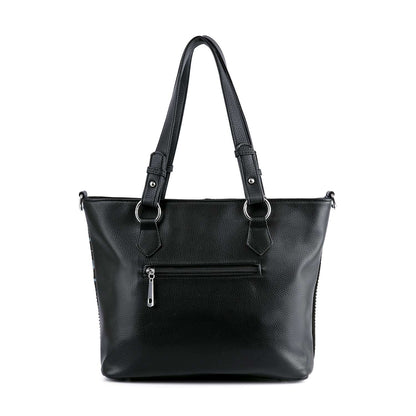Rhinestone Skull Studded Tote Bag with Crossbody Strap