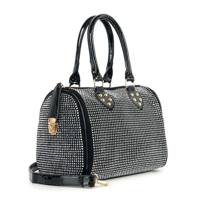 Crystal Luxe Rhinestone Satchel Bag