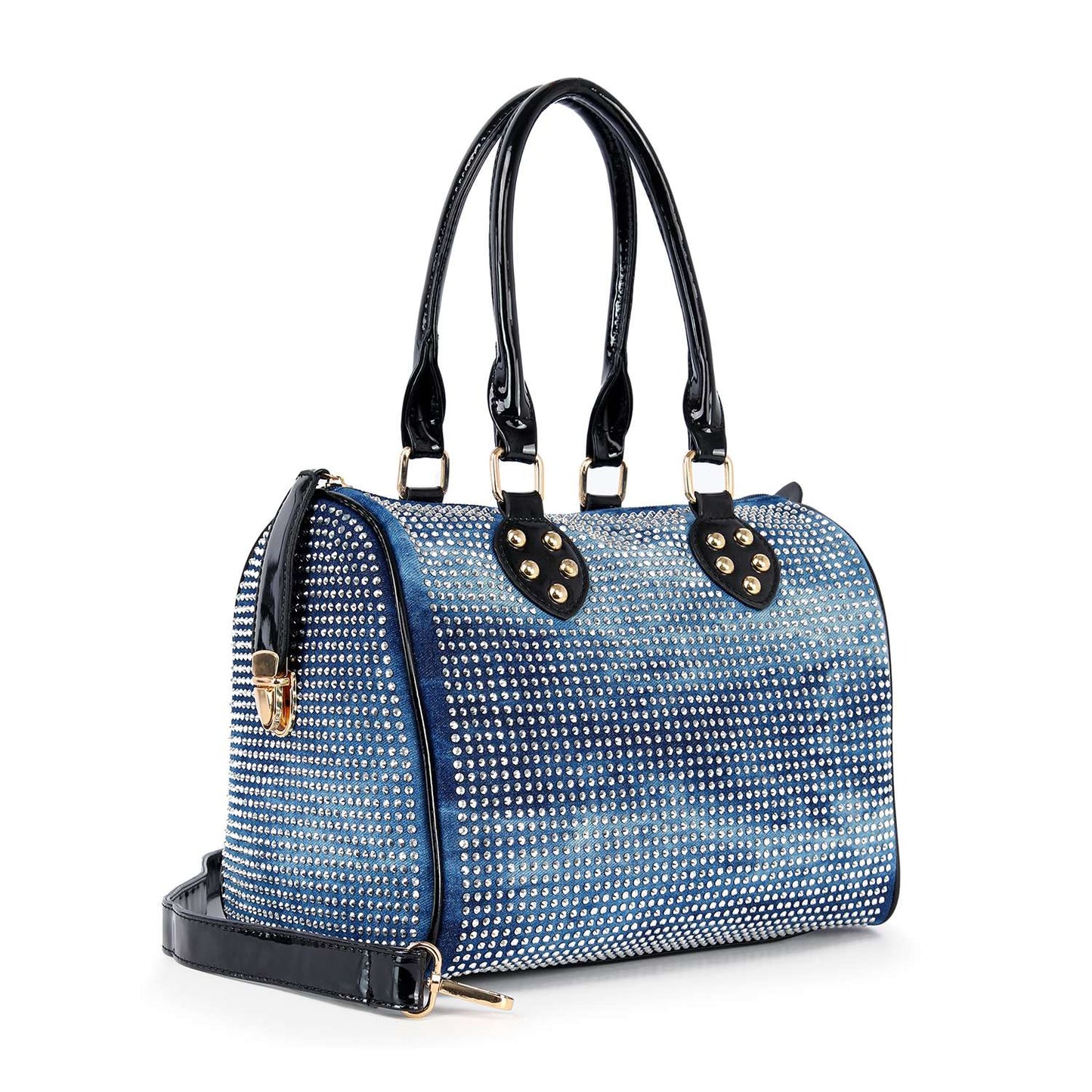 Crystal Luxe Rhinestone Satchel Bag