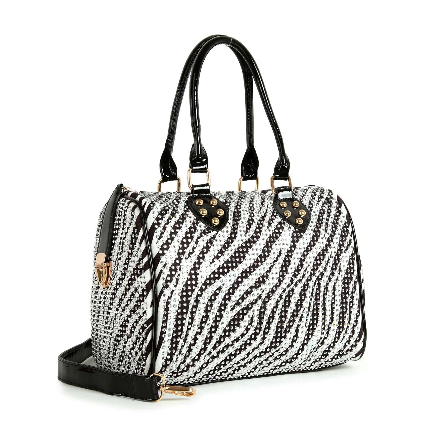 Crystal Luxe Rhinestone Satchel Bag