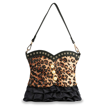 Leopard Vest Design Hobo Handbag