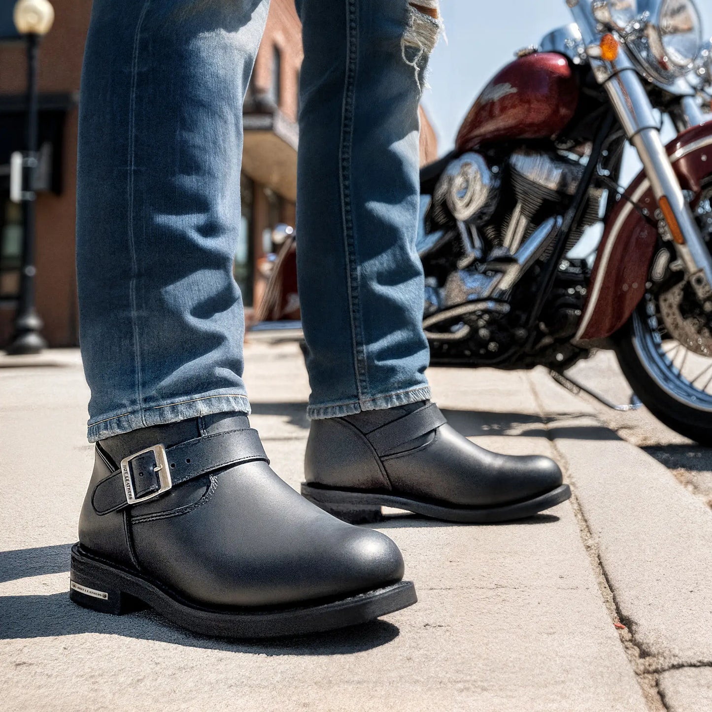 Men's Iron Road Black Engineer Boots - BTM1002