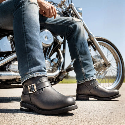 Men's Iron Road Black Engineer Boots - BTM1002