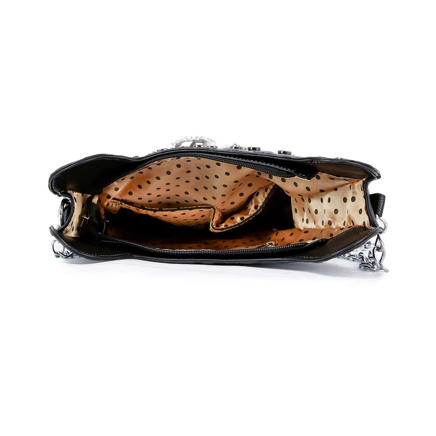 Rock Rebel Rhinestone Skull Guitar Crossbody Bag