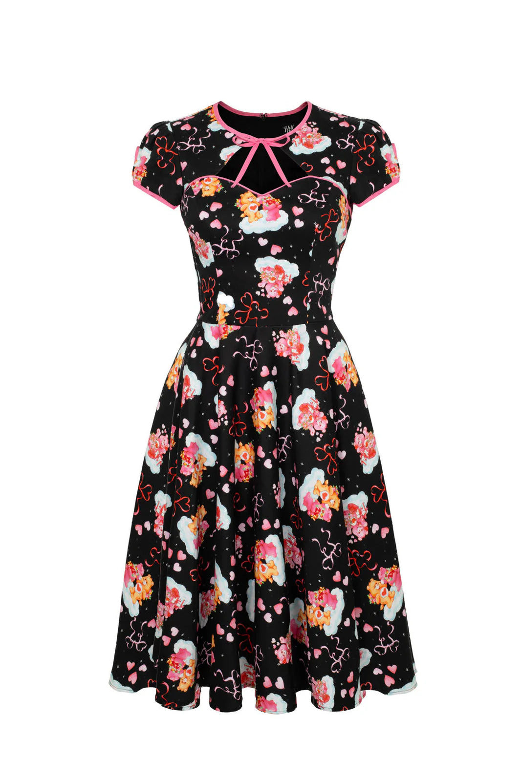 Tenderheart Care Bears Fit & Flare Dress – Hell Bunny Black Heart Cutout Retro Dress
