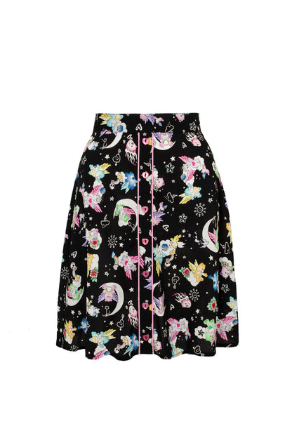 Care Bears x Hell Bunny Roxi Skirt – Soft Chaos Print