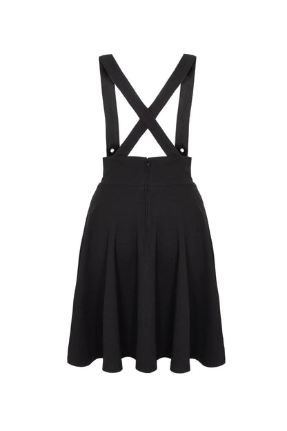 Hell Bunny x Care Bears “Love A Lot” Pinafore Skirt – Gothic Cute Suspender Skirt with Heart Pockets