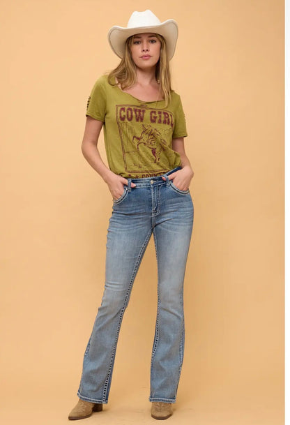 Desert Rose Skull Bootcut Jeans