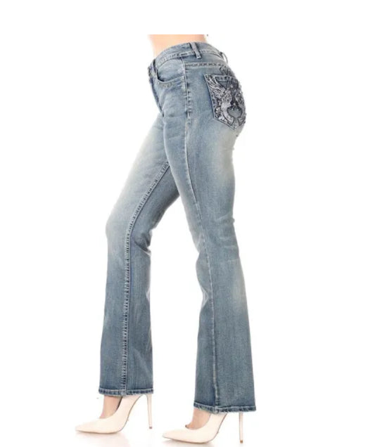 Rock the Duel Embellished Rhinestone Jeans