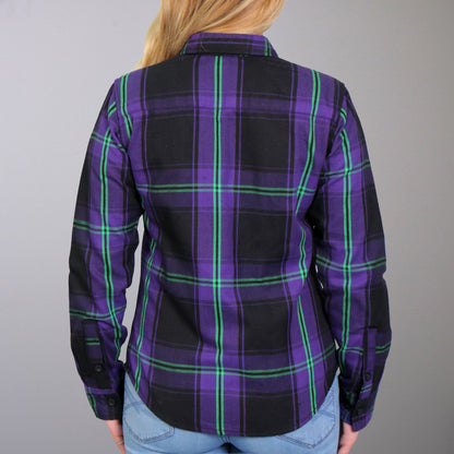 Hot Leathers Ladies 'Voodoo' Multi/Color Cotton Flannel Shirt - Button Front - Riding - Casual Wear - FLL3006