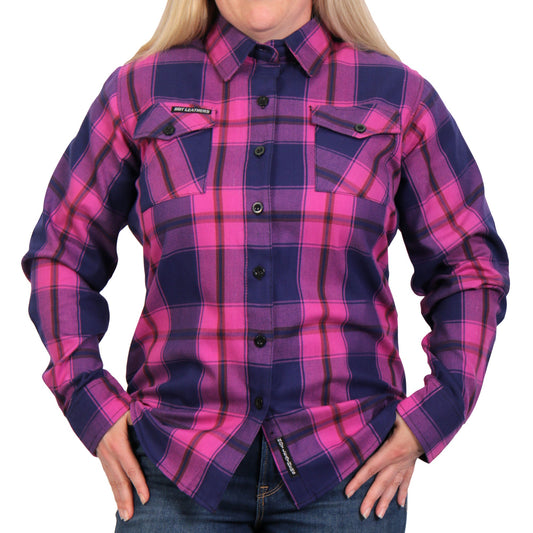 Hot Leathers Ladies 'Gravel Kiss' Multi/Color Cotton Flannel Shirt - Button Front - Riding - Casual Wear - FLL3011