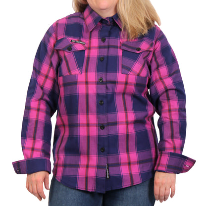 Hot Leathers Ladies 'Gravel Kiss' Multi/Color Cotton Flannel Shirt - Button Front - Riding - Casual Wear - FLL3011