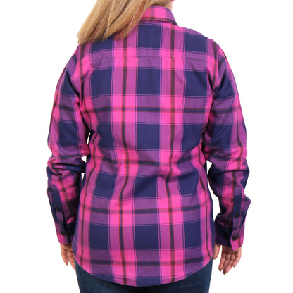 Hot Leathers Ladies 'Gravel Kiss' Multi/Color Cotton Flannel Shirt - Button Front - Riding - Casual Wear - FLL3011