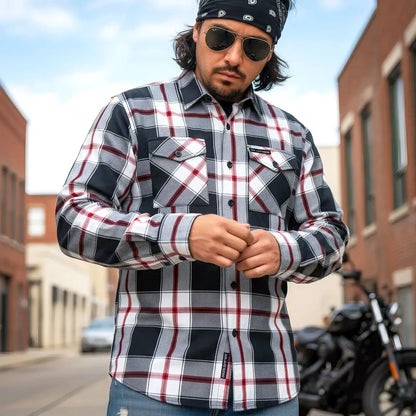 Hot Leathers Men's 'Chrome Riot' Mult/Color Cotton Flannel Shirt - Button Front - Riding/Casual/ Work Wear - FLM2003