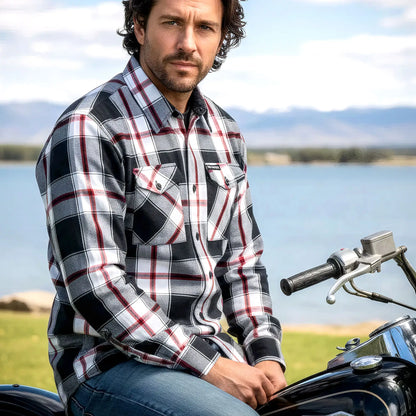 Hot Leathers Men's 'Chrome Riot' Mult/Color Cotton Flannel Shirt - Button Front - Riding/Casual/ Work Wear - FLM2003