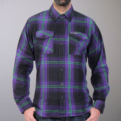 Hot Leathers Men's 'Voodoo' Multi/Color Cotton Flannel Shirt - Button Front - Riding/Casual/ Work Wear - FLM2011