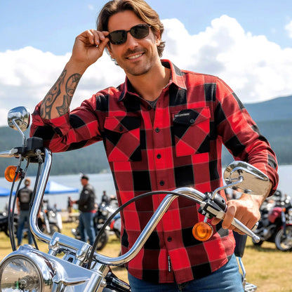 Hot Leathers Men's 'Midnight Saint' Multi/Color Cotton Flannel Shirt - Button Front - Riding/Casual/ Work Wear - FLM2019