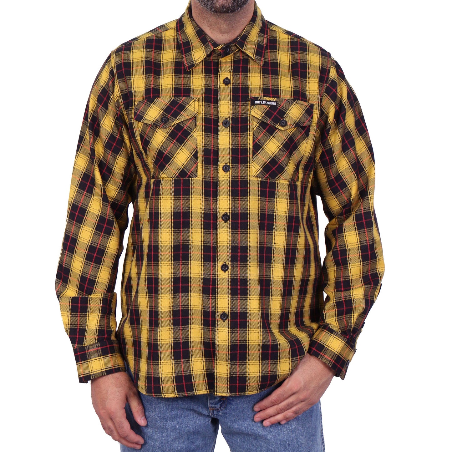 Hot Leathers Men's 'Riot Alley' Multi/Color Plaid Flannel Shirt - Button Front - Riding/Casual/ Work Wear - FLM2036