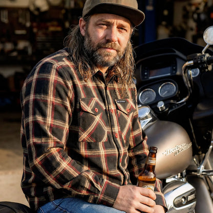 Hot Leathers Men's 'Ghost Run' Multi/Color Plaid Flannel Shirt - Button Front - Riding/Casual/ Work Wear - FLM2038
