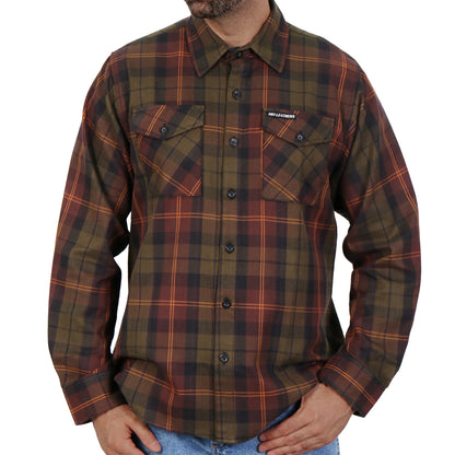 Hot Leathers Men's 'Burnline' Multi/Color Cotton Flannel Shirt - Button Front - Riding/Casual/ Work Wear - FLM2040