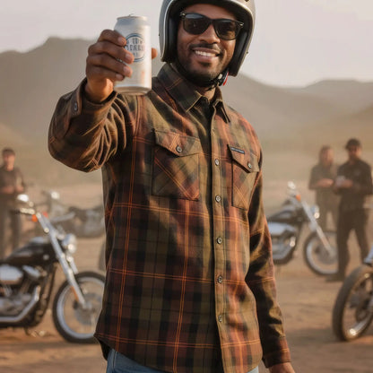 Hot Leathers Men's 'Burnline' Multi/Color Cotton Flannel Shirt - Button Front - Riding/Casual/ Work Wear - FLM2040
