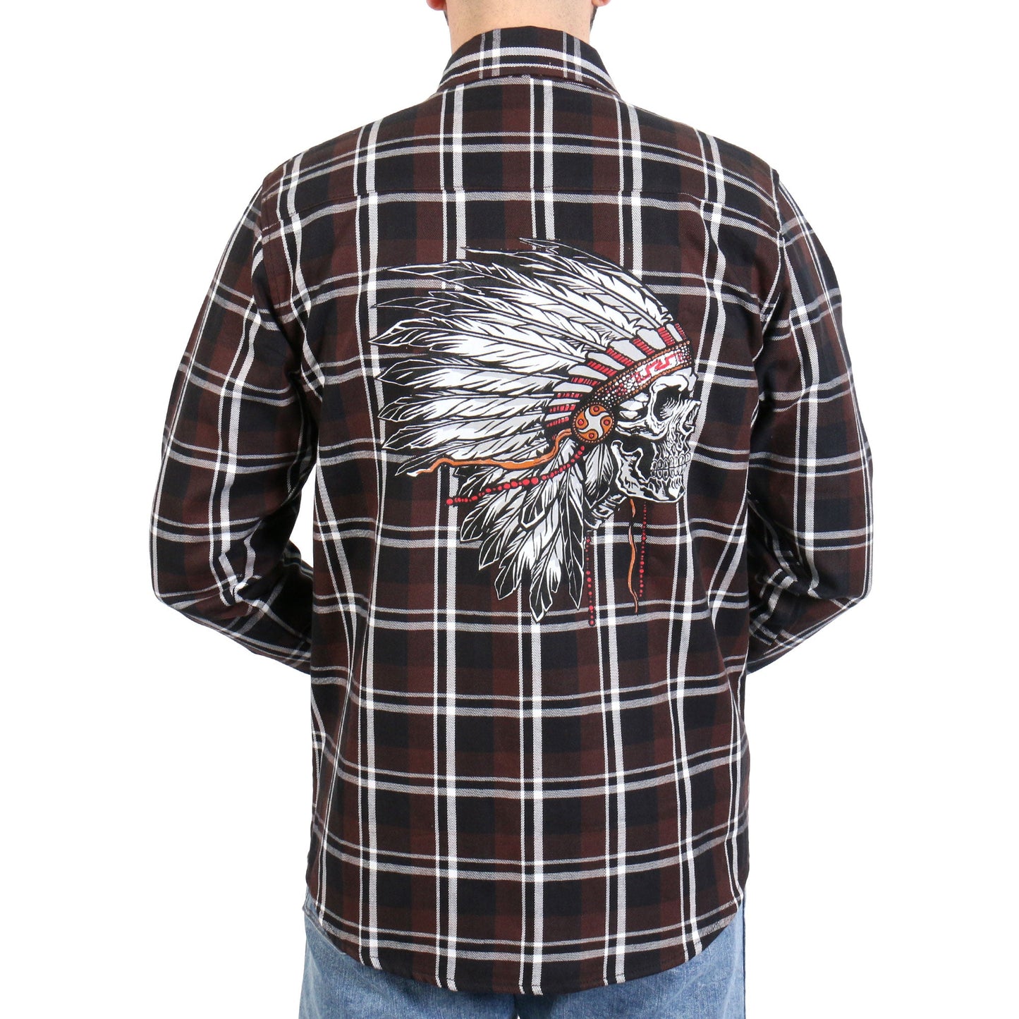 Hot Leathers Men's 'Headdress' Multi/Color Cotton Flannel Shirt - Button Front - Riding/Casual/ Work Wear - FLM2109