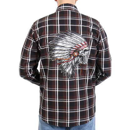 Hot Leathers Men's 'Headdress' Multi/Color Cotton Flannel Shirt - Button Front - Riding/Casual/ Work Wear - FLM2109