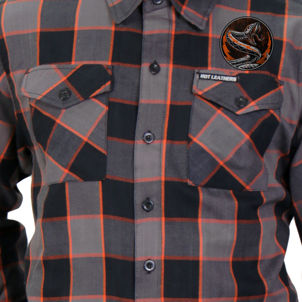 Hot Leathers Men's 'Rattler' Multi/Color Cotton Flannel Shirt - Button Front - Riding/Casual/ Work Wear - FLM2111