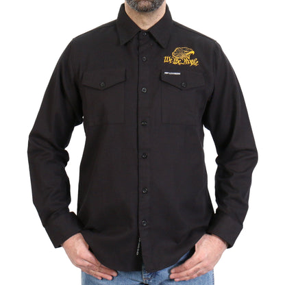 Hot Leathers Men's 'We The People' Black Cotton Flannel Shirt - Button Front - Riding/Casual/ Work Wear - FLM2114