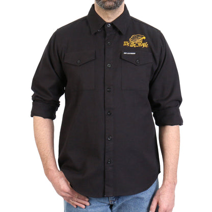 Hot Leathers Men's 'We The People' Black Cotton Flannel Shirt - Button Front - Riding/Casual/ Work Wear - FLM2114