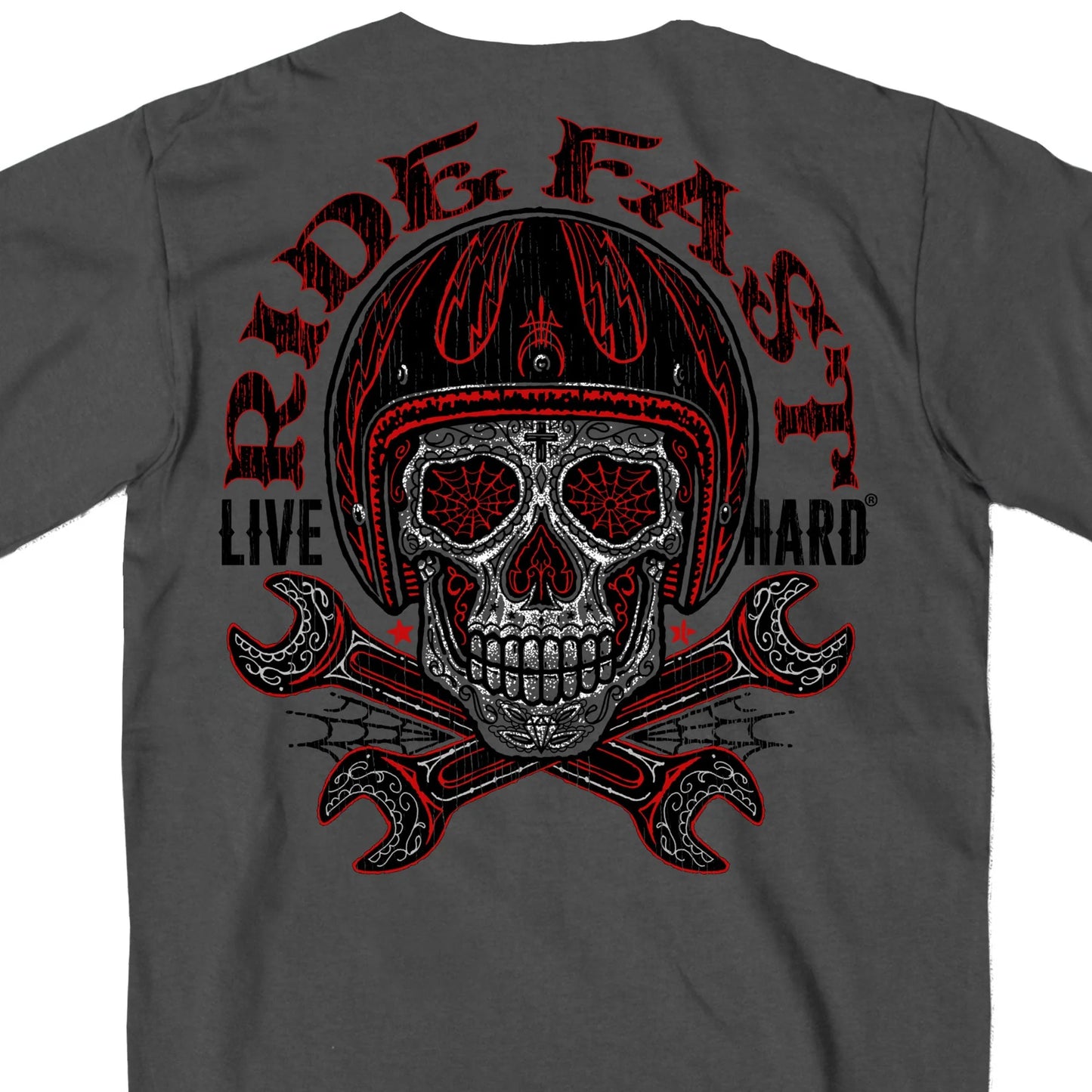 Hot Leathers GMD1480 Men's Sugar Wrenches Charcoal Short Sleeve T-Shirt