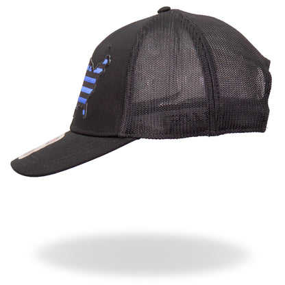 Hot Leathers GSH1037 Blue Country Flag Trucker Hat