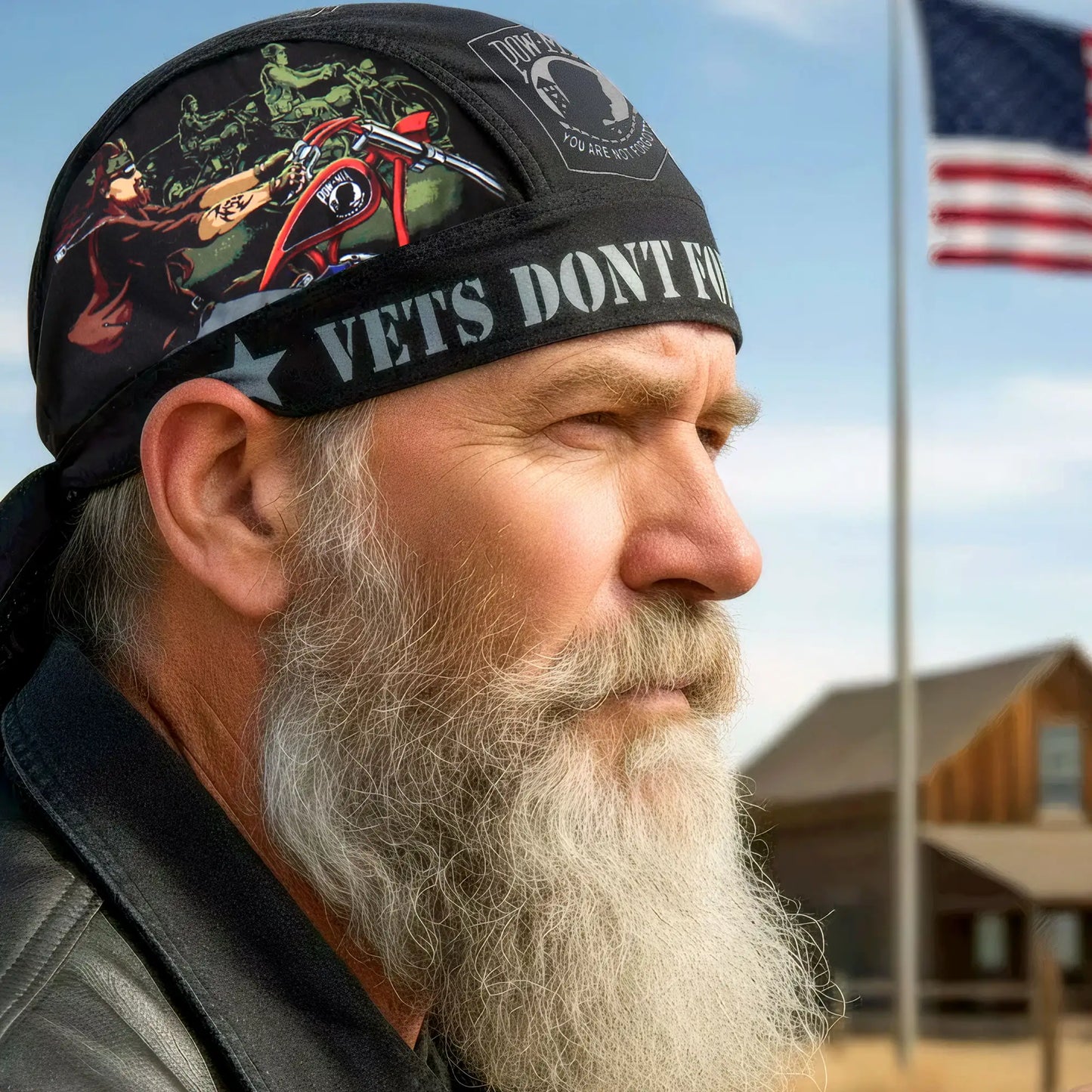 Hot Leathers Commemorative Veteran Lightweight Headwrap HWH1015