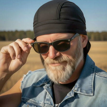 Hot Leathers Classic Black Premium Lightweight Headwrap HWH1064