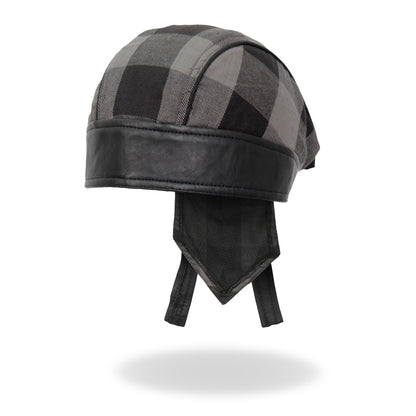 Hot Leathers Gray Buffalo Plaid Lightweight Headwrap HWH1110