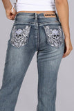 Dramatic Flair Skull Pocket Jeans