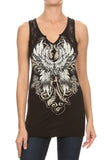 Saving Me Wings Lace Tank Curve