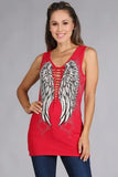 Braided V Neck Angel Wing Top