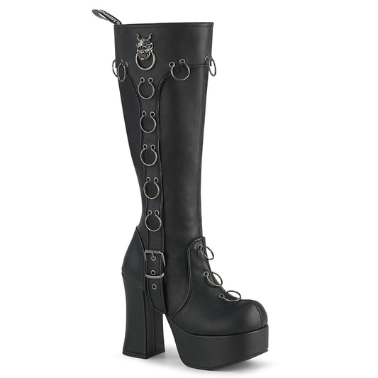 Demonia DoorKnocker Charade-211 Knee High Boots
