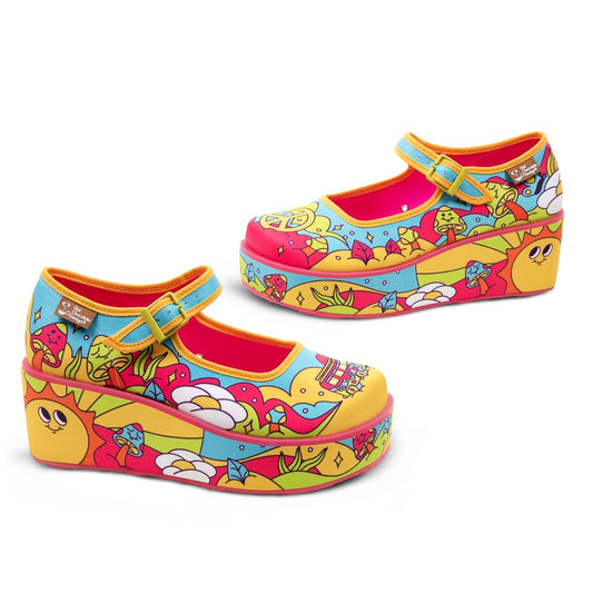 Hot Chocolate Love on The Road Mary Jane Platforms