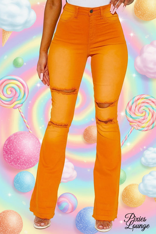 Ripped Rebel Flare Ombré Jeans