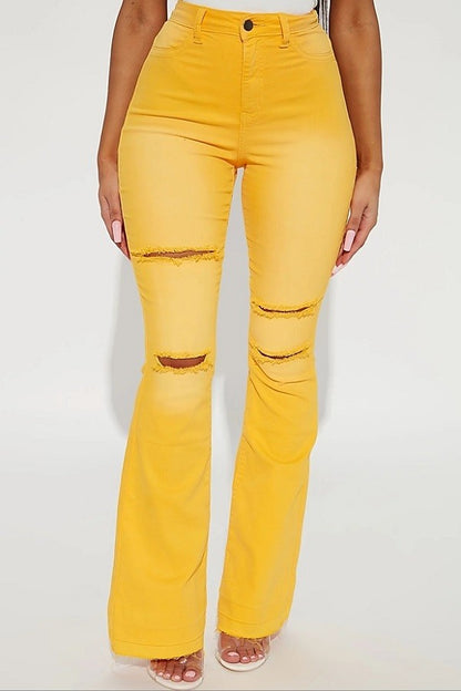 Ripped Rebel Flare Ombré Jeans