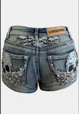 Tribe Of Skulls Rhinestone Embellished Shorts