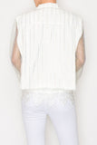 Rhinestone and Mesh Denim Jacket
