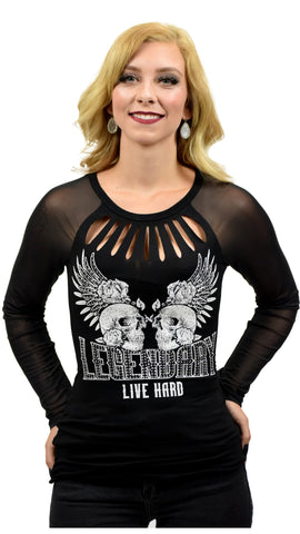 Liberty Wear Live Legendary Mesh Long Sleeve Top