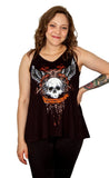 Liberty Wear Laurel Skull Flyaway Tank